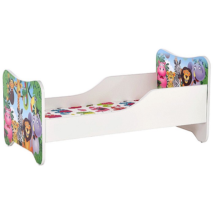 Pat pentru copii HM Happy Jungle, Pal melaminat, cu saltea inclusa, 140x70 cm, multicolor [7]