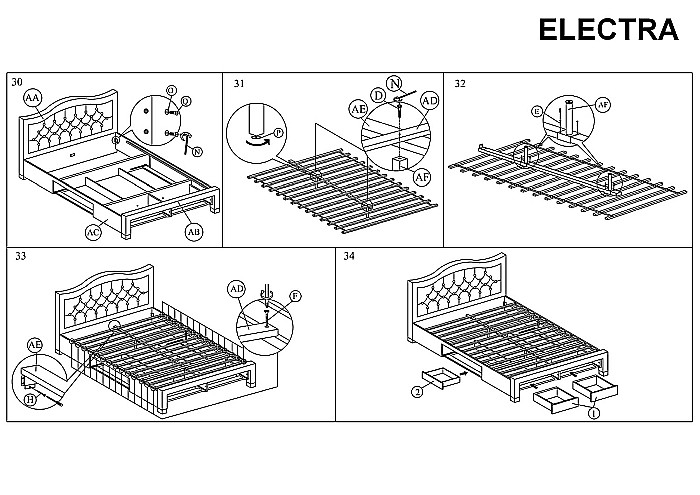 Pat SL Electra, cu sertare, tapiterie stofa, somiera inclusa, 160x200, gri [10]