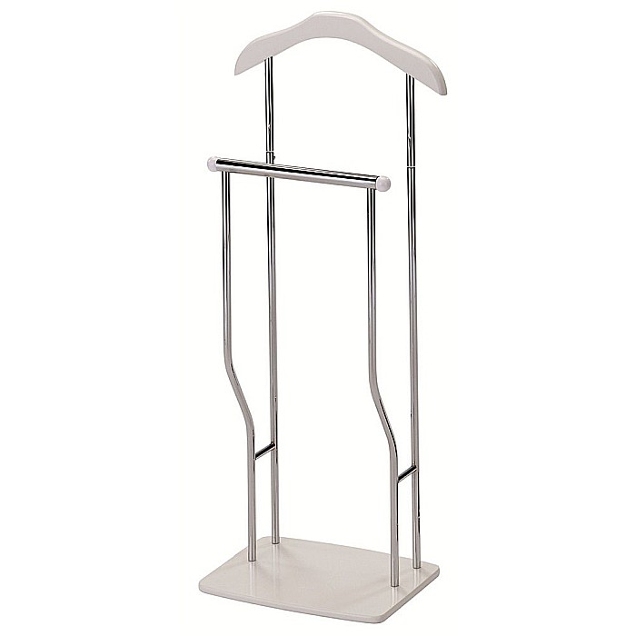 Portmantou dublu, tip valet, SL Greg, cromat, lemn, 107 cm, alb [1]