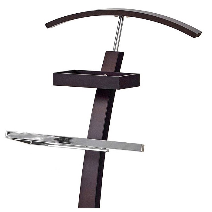 Portmantou suport haine HM WU13, lemn, baza metalica cromata, 117 cm, wenge [2]