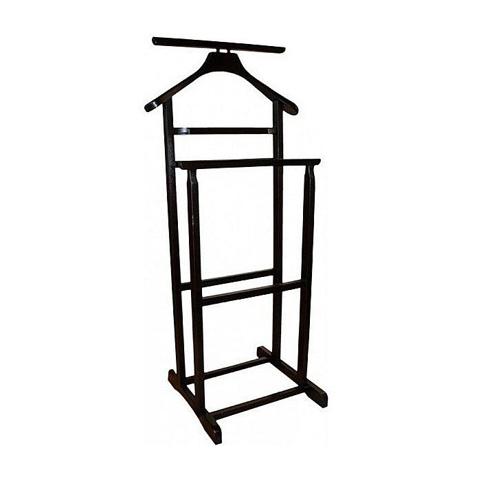 Portmantou suport haine, tip valet, dublu, din lemn masiv, 102 cm, wenge [2]