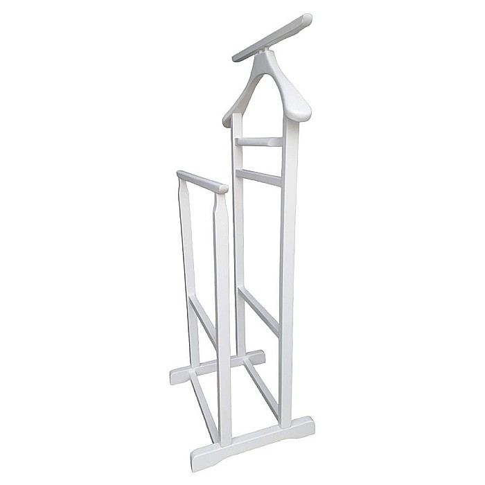 Portmantou suport haine, tip valet, dublu, din lemn masiv, 102 cm, alb [5]