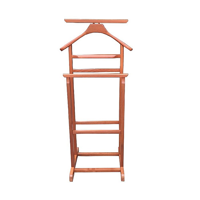 Portmantou suport haine, tip valet, dublu, din lemn masiv, 102 cm, cires [3]