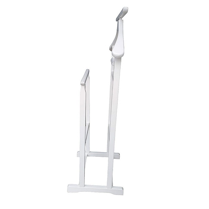 Portmantou suport haine, tip valet, dublu, din lemn masiv, 102 cm, alb [4]