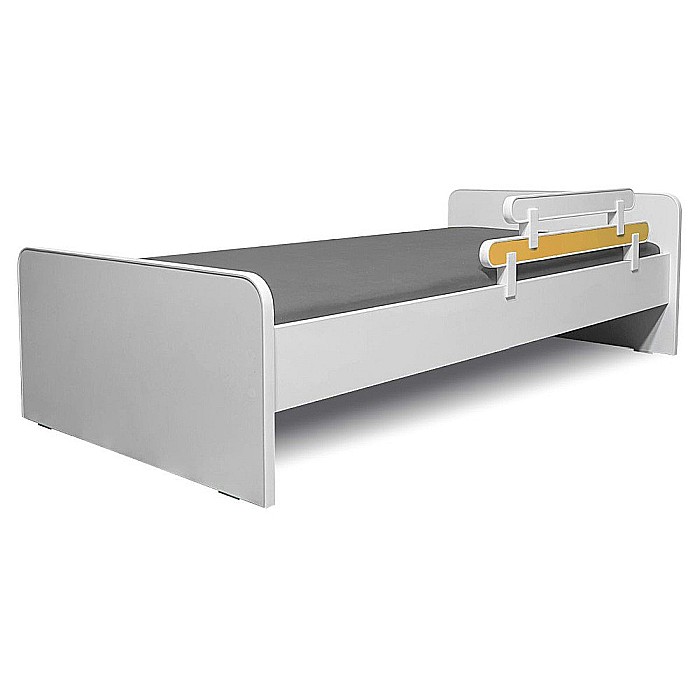 Protectie laterala dubla pentru pat copii detasabila, cu cleme, Pal Melaminat, 70x18 cm, alb/multicolor [2]