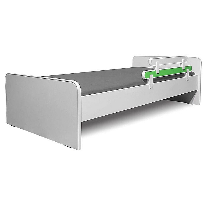 Protectie laterala dubla pentru pat copii detasabila, cu cleme, Pal Melaminat, 70x18 cm, alb/multicolor [2]