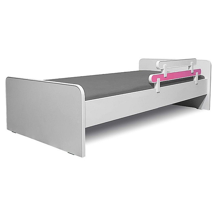 Protectie laterala dubla pentru pat copii detasabila, cu cleme, Pal Melaminat, 70x18 cm, alb/multicolor [2]