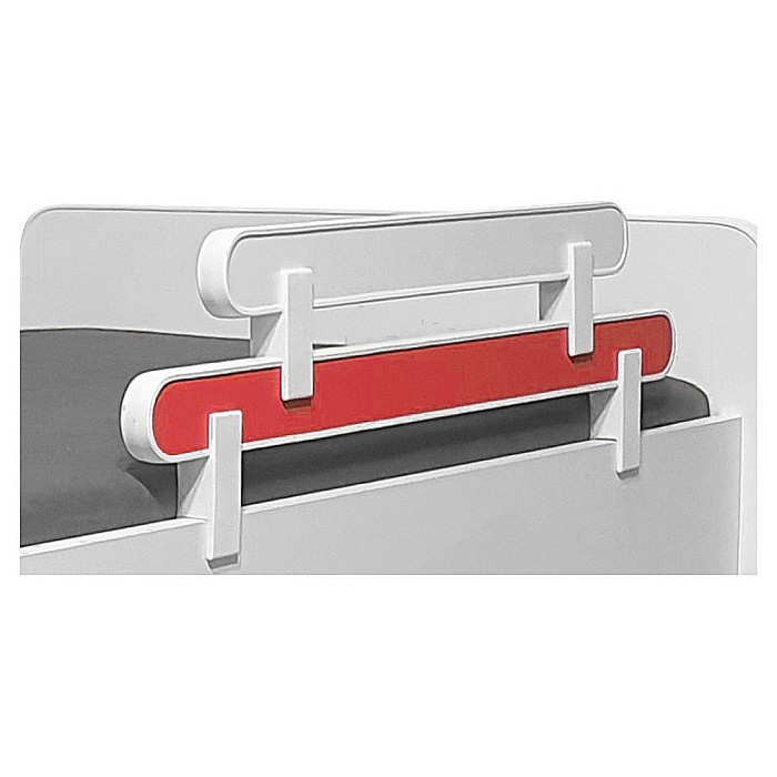 Protectie laterala dubla pentru pat copii detasabila, cu cleme, Pal Melaminat, 70x18 cm, alb/multicolor [1]