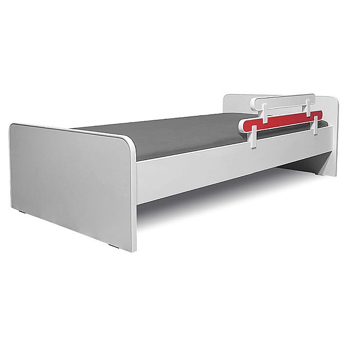 Protectie laterala dubla pentru pat copii detasabila, cu cleme, Pal Melaminat, 70x18 cm, alb/multicolor [2]