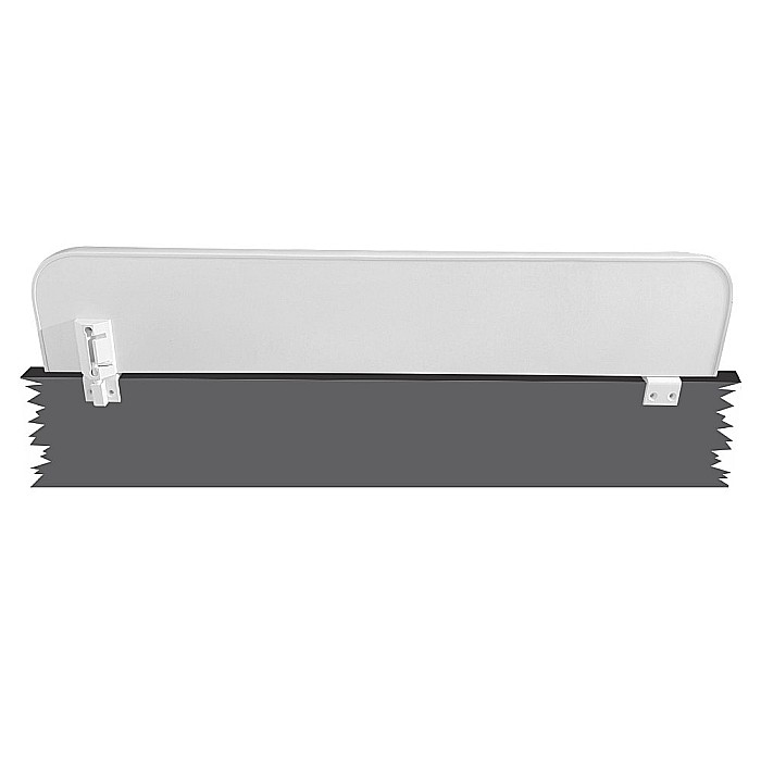 Protectie laterala rabatabila pentru pat copii, detasabila, cu cleme, Pal Melaminat, 70x14 cm, alb [2]