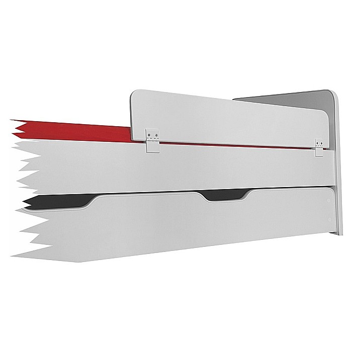 Protectie laterala rabatabila pentru pat copii, detasabila, cu cleme, Pal Melaminat, 70x14 cm, alb [4]