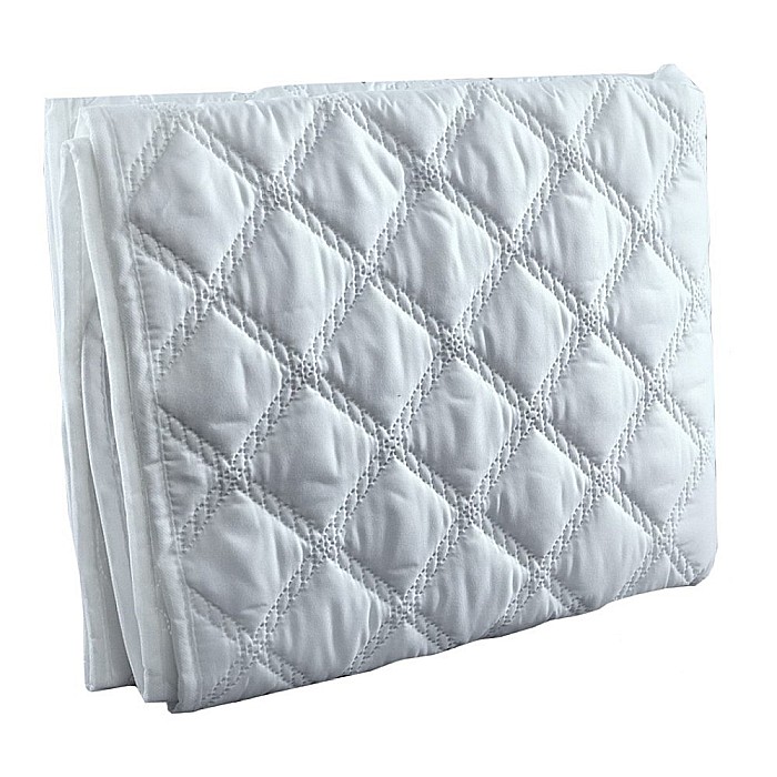 Protectie saltea bumbac cu elastic la colturi, 140x200 cm, umplutura fibre poliester, 150 g/m², lavabila la 90°C, alb [2]