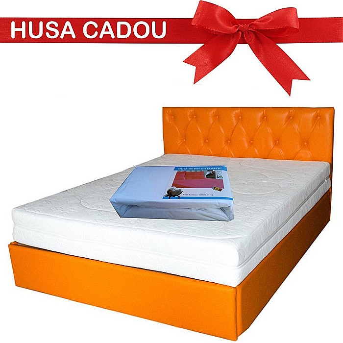 Saltea cu arcuri, Cronos HR Spring Comfort 180x200x24cm, cu spuma poliuretanica HR 3,5 cm pe ambele fete, husa detasabila tricot, hipoalergenic, fermitate medie, Saltsib [2]