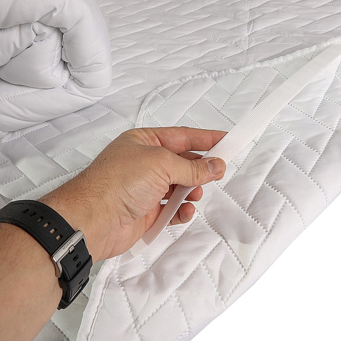 Saltea cu arcuri, Superortopedica Luna 140x200x20 cm, plasa de arcuri Bonell, sistem de aerisire perimetral, Saltsib plus 2 perne matlasate, umplutura fibre poliester hipoalergenice, 50x70cm si husa hipoalergenica, lavabila la 95°C [6]