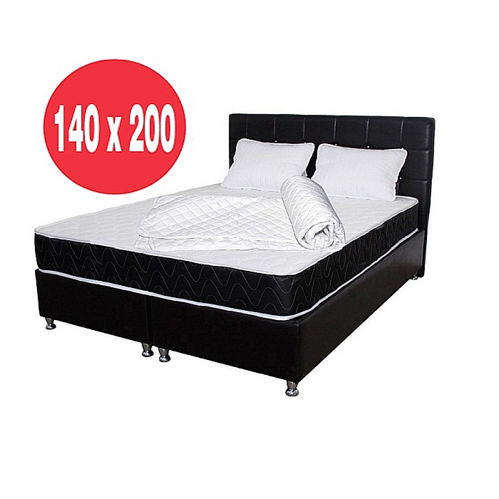 Saltea cu arcuri, Superortopedica Luna 140x200x20 cm, plasa de arcuri Bonell, sistem de aerisire perimetral, Saltsib plus 2 perne matlasate, umplutura fibre poliester hipoalergenice, 50x70cm si husa hipoalergenica, lavabila la 95°C [3]