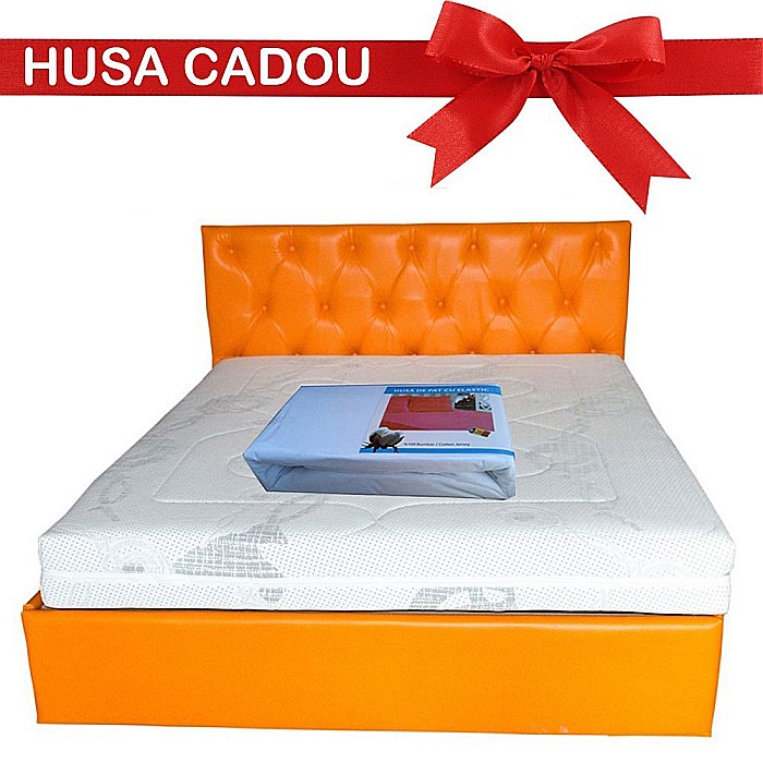 Saltea cu spuma, Zeus Memory Comfort Dodolut 180x200x20cm, spuma poliuretanica HR, memory foam 4 cm, husa detasabila tricot, hipoalergenic, fermitate tare, greutate maxima sustinuta 150 kg/persoana, Saltsib [2]