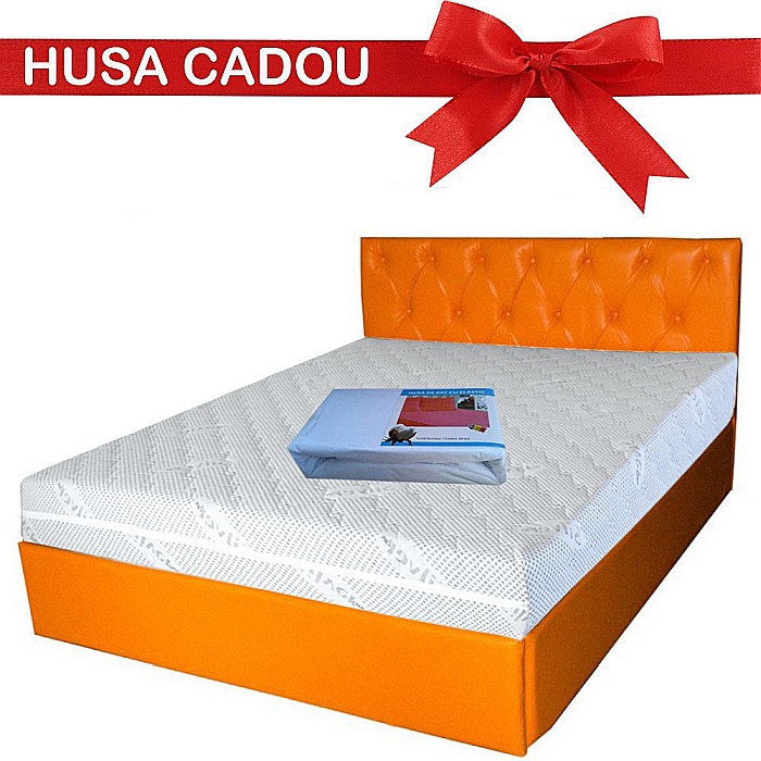Saltea ortopedica, Jupiter Memory One 140x200x24cm, cu spuma poliuretanica, memory foam 4 cm, husa detasabila, tricot Silver Care, hipoalergenica, fermitate mediu spre tare, Saltsib [2]