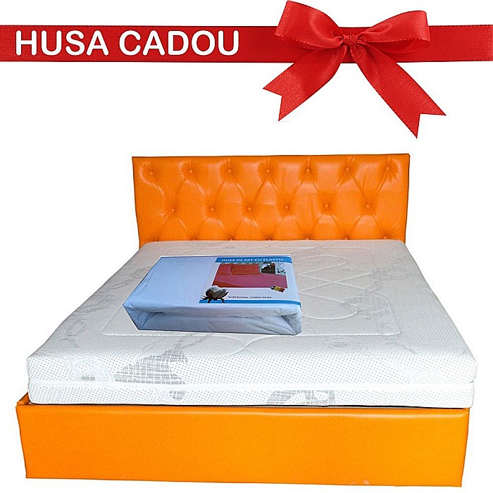 Saltea ortopedica, Saturn Memory Plus Comfort 180x200x20cm, cu spuma poliuretanica HR, memory foam 4 cm, husa detasabila tricot, hipoalergenica, fermitate mediu spre tare, Saltsib [2]