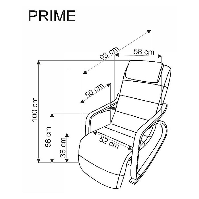 Scaun balansoar HM Prime, cu suport pentru picioare reglabil, tapiterie stofa, lemn masiv, bej [11]