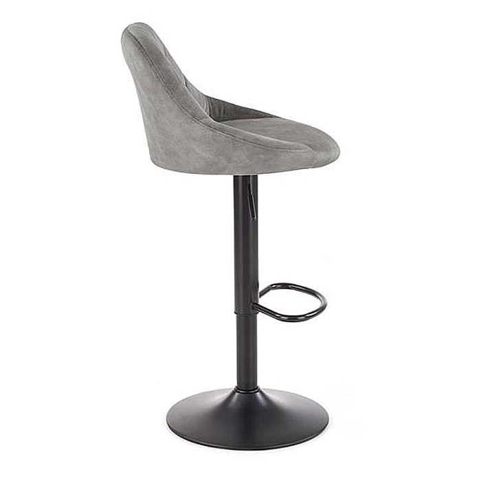 Scaun bar HM H101, tapitat cu stofa tip catifea, inaltime reglabila, suport picioare, 120 kg, gri [7]