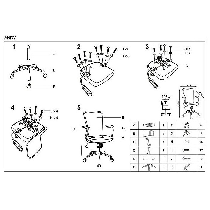Scaun birou copii HM Andy, Mesh/Stofa, Ergonomic, Cadru Cromat, Inaltime ajustabila, Mecanism balansare, Rotire 360 ˚, 102 Kg, Albastru [5]