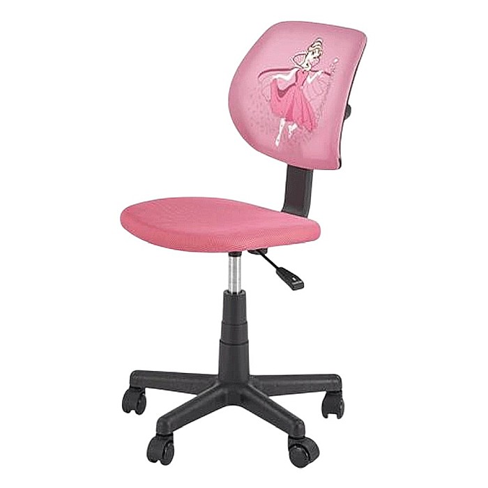 Scaun birou copii HM Bingo, stofa, baza polipropilena, inaltime reglabila, rotatie 360°, 70 kg, roz [1]
