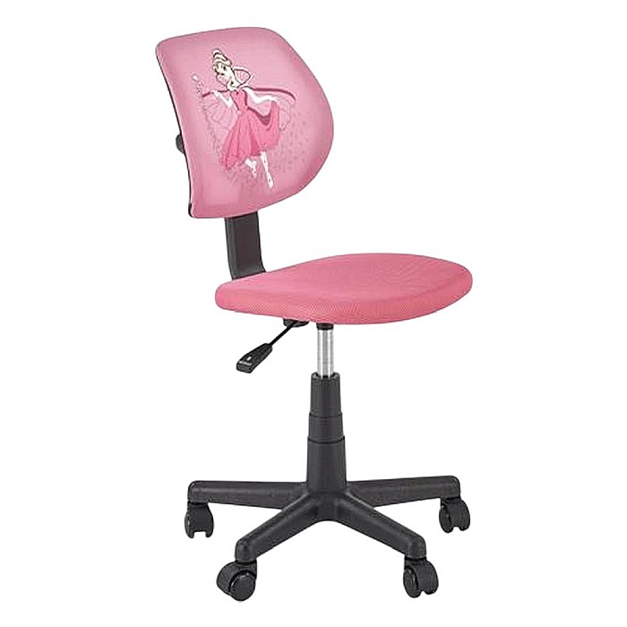 Scaun birou copii HM Bingo, stofa, baza polipropilena, inaltime reglabila, rotatie 360°, 70 kg, roz [2]
