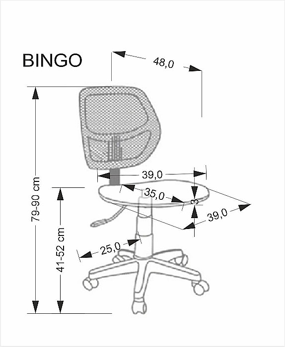 Scaun birou copii HM Bingo, stofa, baza polipropilena, inaltime reglabila, rotatie 360°, 70 kg, roz [4]
