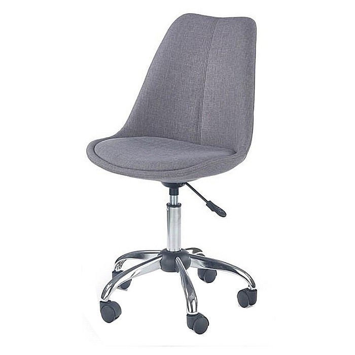 Scaun birou copii HM Coco 4, Ergonomic, Stofa, Cadru metalic, Inaltime ajustabila, Roti pivotante, 80 kg, Gri deschis [2]