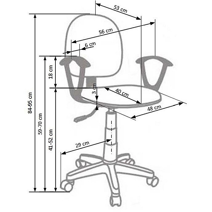 Scaun birou copii HM Darian Bis, Ergonomic, Cadru Polipropilena, Stofa, Inaltime ajustabila, 80 Kg, Gri [5]