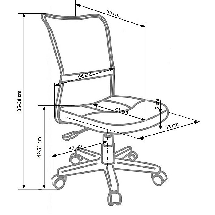 Scaun birou copii HM Dingo, Ergonomic, Cadru Polipropilena, Mesh, Inaltime ajustabila, 80 kg, 98x41x56 cm, Gri [4]