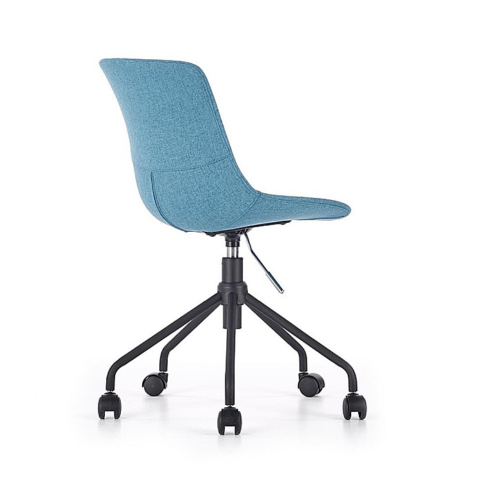 Scaun birou copii HM Doblo, ergonomic, roti pivotante, cadru cromat, stofa, inaltime ajustabila, 100 kg, turcoaz [5]
