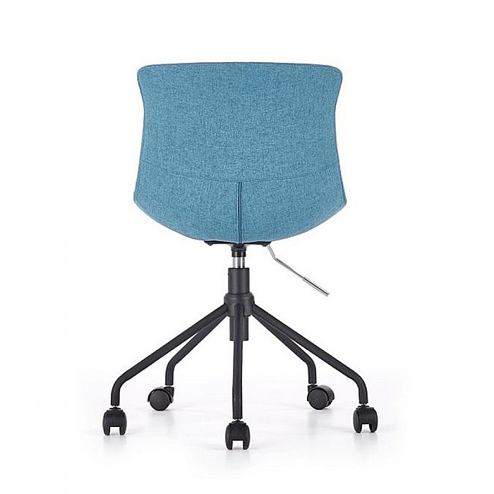 Scaun birou copii HM Doblo, ergonomic, roti pivotante, cadru cromat, stofa, inaltime ajustabila, 100 kg, turcoaz [4]