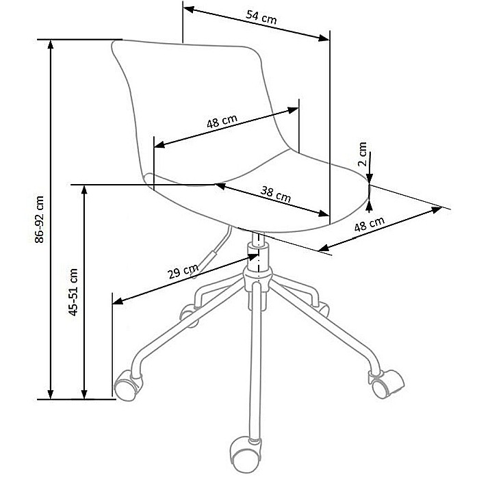 Scaun birou copii HM Doblo, ergonomic, roti pivotante, cadru cromat, stofa, inaltime ajustabila, 100 kg, gri [8]
