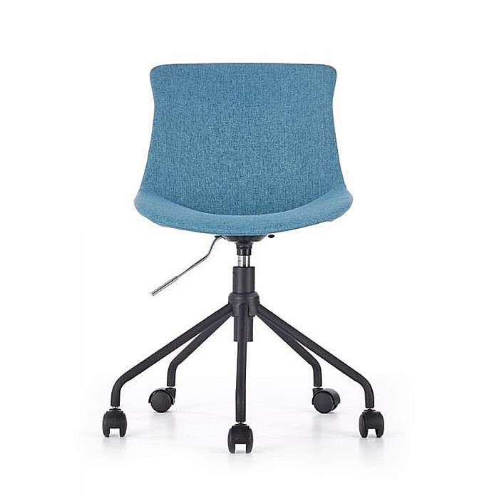 Scaun birou copii HM Doblo, ergonomic, roti pivotante, cadru cromat, stofa, inaltime ajustabila, 100 kg, turcoaz [3]