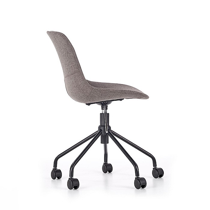 Scaun birou copii HM Doblo, ergonomic, roti pivotante, cadru cromat, stofa, inaltime ajustabila, 100 kg, gri [5]