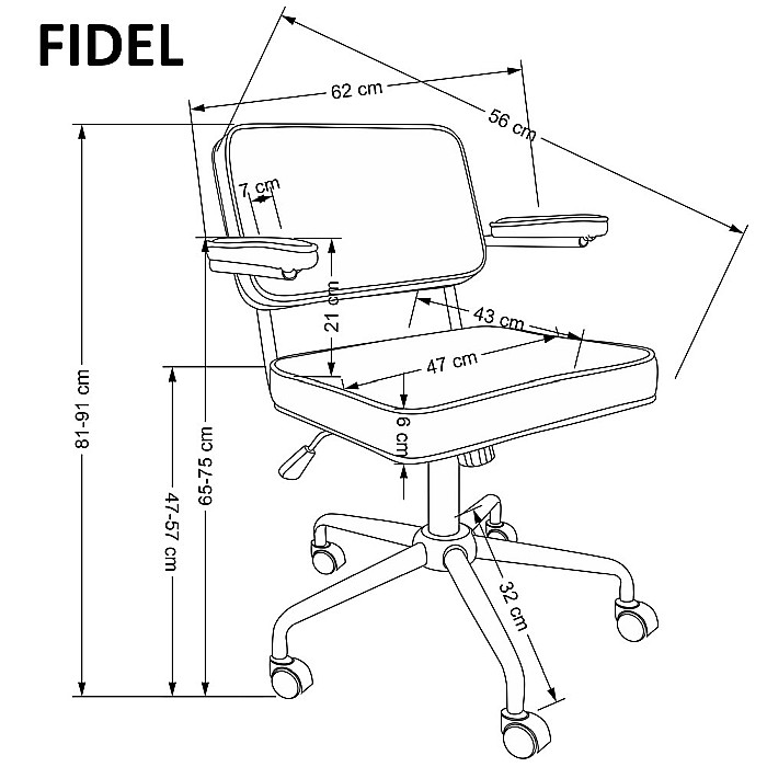 Scaun birou copii HM Fidel gri velvet [9]