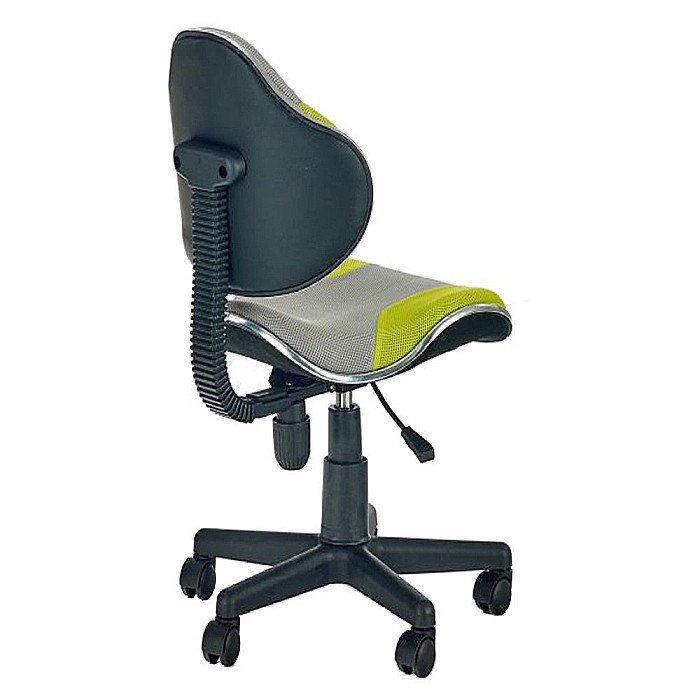Scaun birou copii HM Flash 2, Ergonomic, Stofa/Mesh, Cadru Polipropilena, Inaltime ajustabila, 80 Kg, Verde/Gri [3]