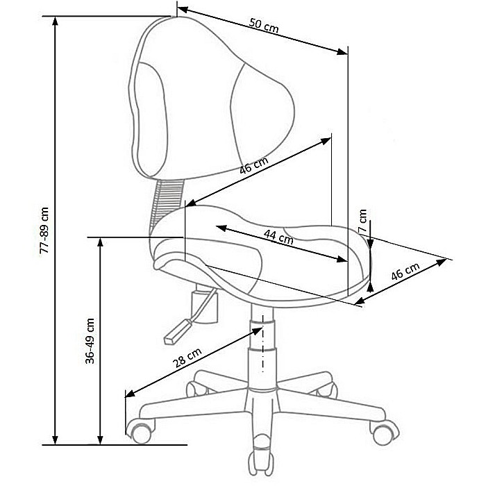 Scaun birou copii HM Flash 2, Ergonomic, Stofa/Mesh, Cadru Polipropilena, Inaltime ajustabila, 80 Kg, Verde/Gri [5]