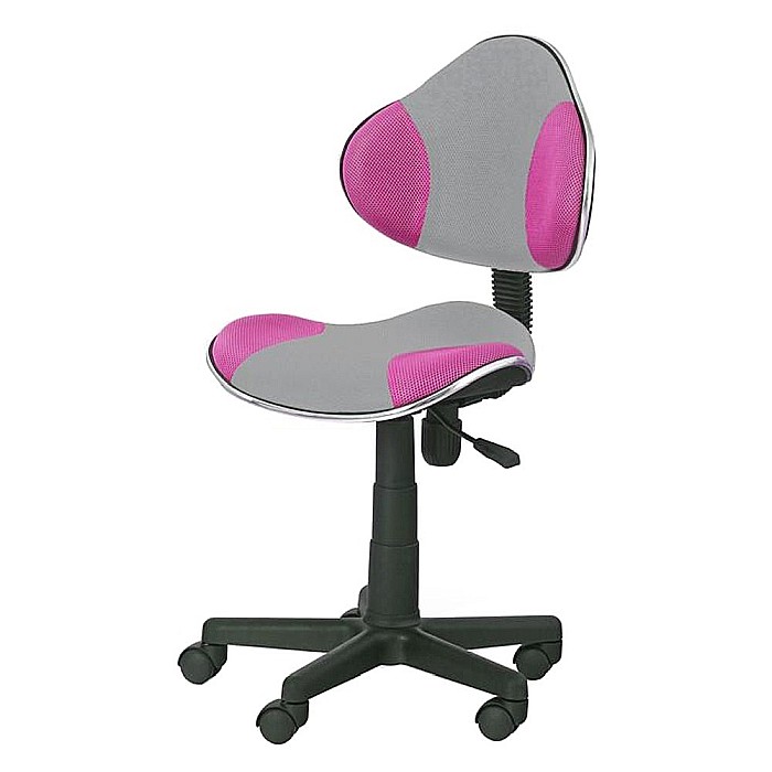 Scaun birou copii HM Flash 2, Ergonomic, Stofa/Mesh, Cadru Polipropilena, Inaltime ajustabila, 80 Kg, Roz/Gri [2]