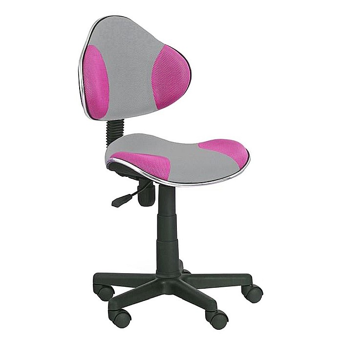 Scaun birou copii HM Flash 2, Ergonomic, Stofa/Mesh, Cadru Polipropilena, Inaltime ajustabila, 80 Kg, Roz/Gri [1]
