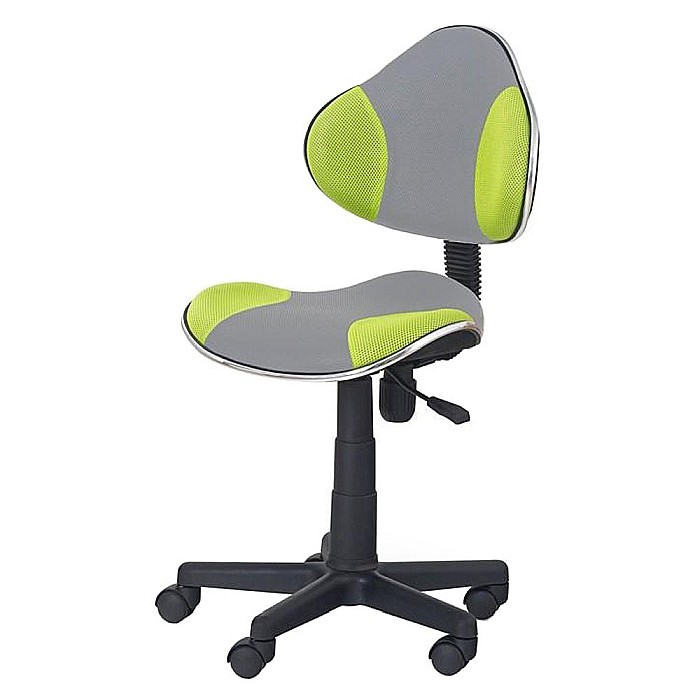 Scaun birou copii HM Flash 2, Ergonomic, Stofa/Mesh, Cadru Polipropilena, Inaltime ajustabila, 80 Kg, Verde/Gri [2]
