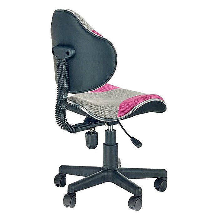 Scaun birou copii HM Flash 2, Ergonomic, Stofa/Mesh, Cadru Polipropilena, Inaltime ajustabila, 80 Kg, Roz/Gri [3]