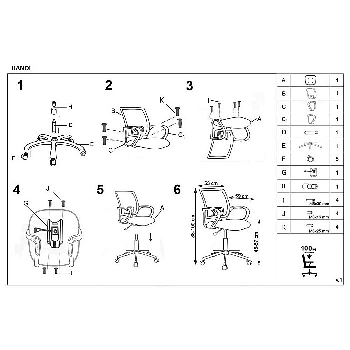 Scaun birou copii HM Hanoi, ergonomic, cu mesh, cadru polipropilena, inaltime reglabila, rotatie 360°, 100 kg, multicolor (resigilat) [5]