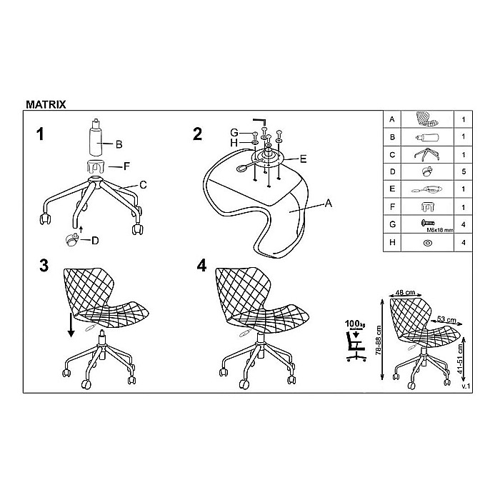 Scaun birou copii HM Matrix 3, stofa/piele ecologica, inaltime reglabila, rotire 360 ˚, roti pivotante, 100 kg, gri/ alb [3]