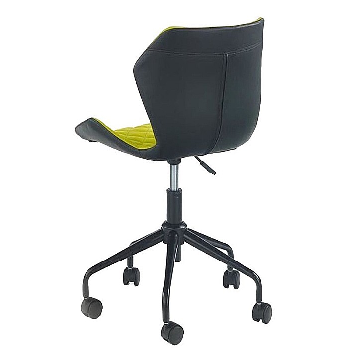 Scaun birou copii HM Matrix, Ergonomic, Cadru Cromat, Stofa/Piele ecologica, Roti pivotante, Inaltime reglabila, 100 Kg, Negru/Verde [5]