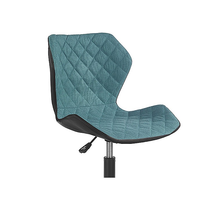 Scaun birou copii HM Matrix, Ergonomic, Cadru Cromat, Stofa/Piele ecologica, Roti pivotante, 100 Kg, Negru/Turcoaz [3]