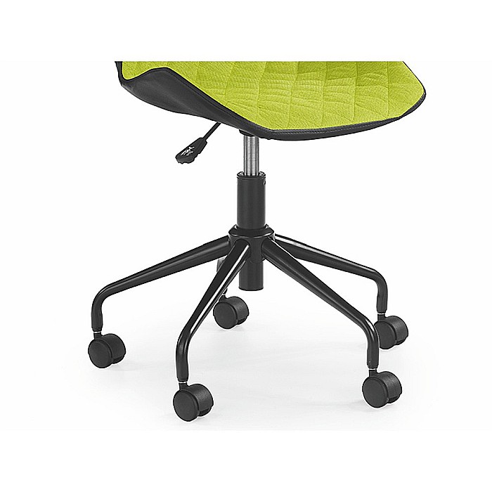 Scaun birou copii HM Matrix, Ergonomic, Cadru Cromat, Stofa/Piele ecologica, Roti pivotante, Inaltime reglabila, 100 Kg, Negru/Verde [4]