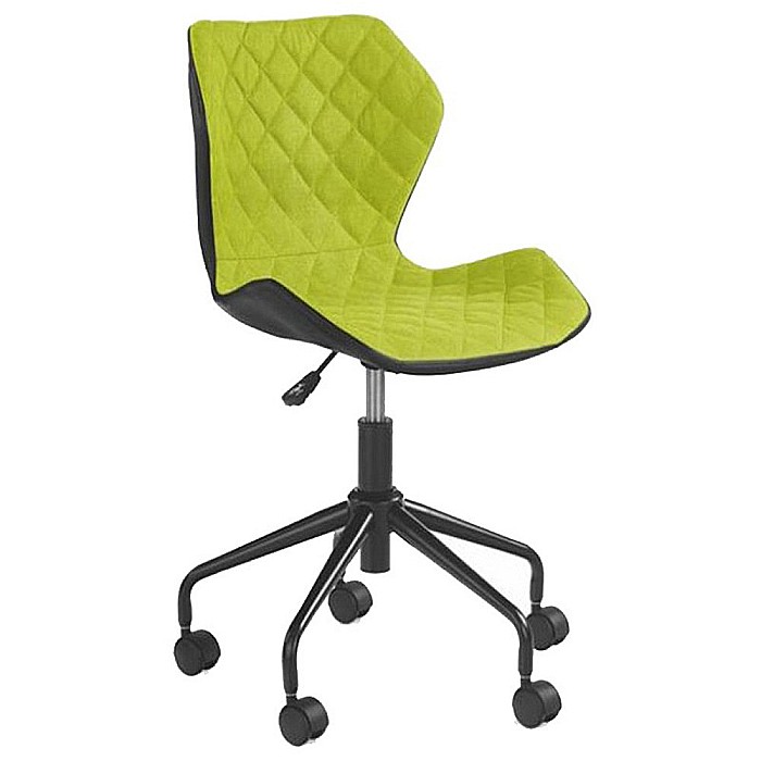 Scaun birou copii HM Matrix, Ergonomic, Cadru Cromat, Stofa/Piele ecologica, Roti pivotante, Inaltime reglabila, 100 Kg, Negru/Verde [1]