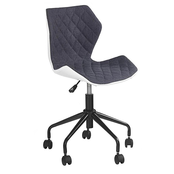 Scaun birou copii HM Matrix, Ergonomic, Cadru Metalic, Stofa/Piele ecologica, Roti pivotante, 100 Kg, Alb/Gri [1]